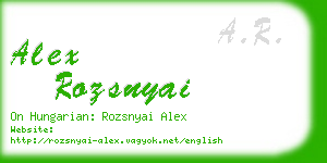 alex rozsnyai business card